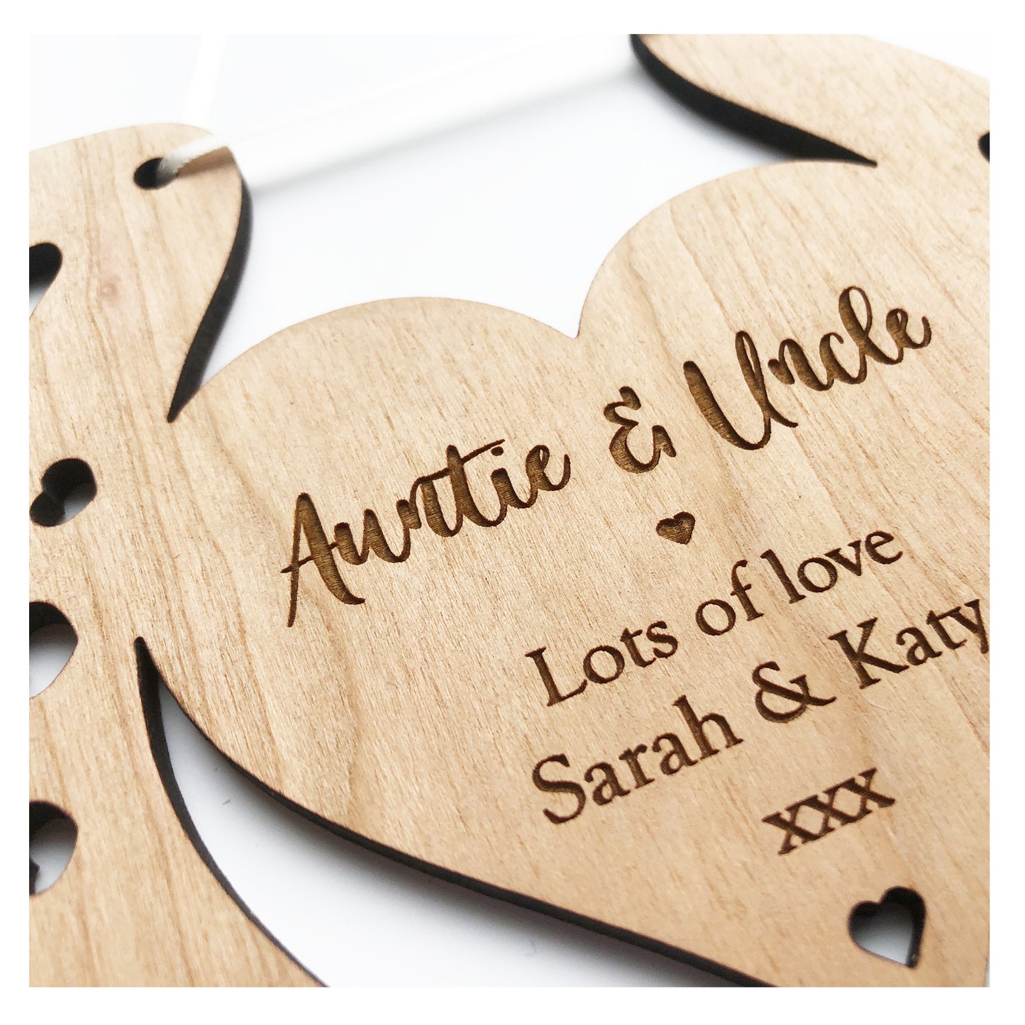 Auntie & Uncle Personalised Wedding Gift Lucky Horseshoe Plaque Sign 4mm Thick - Various Ribbon Colours Available - Cute