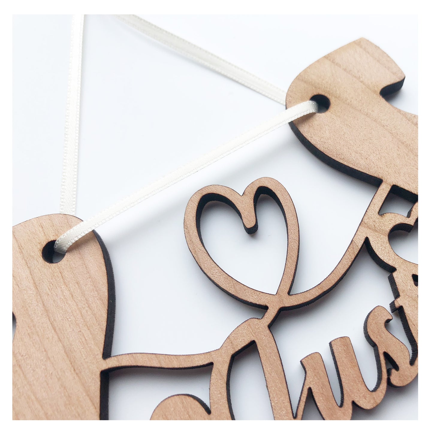 Just Married Perfect Wedding Memento Cherry Wood Horseshoe Wedding Gift - Various Ribbon Colours Available