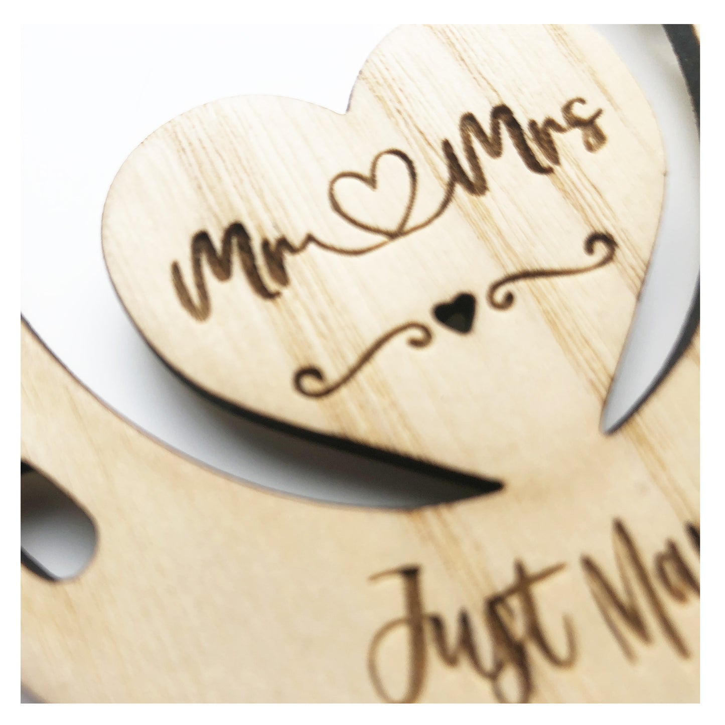 Wedding Mr & Mrs Just Married Wooden Horseshoe With Hanging Cord