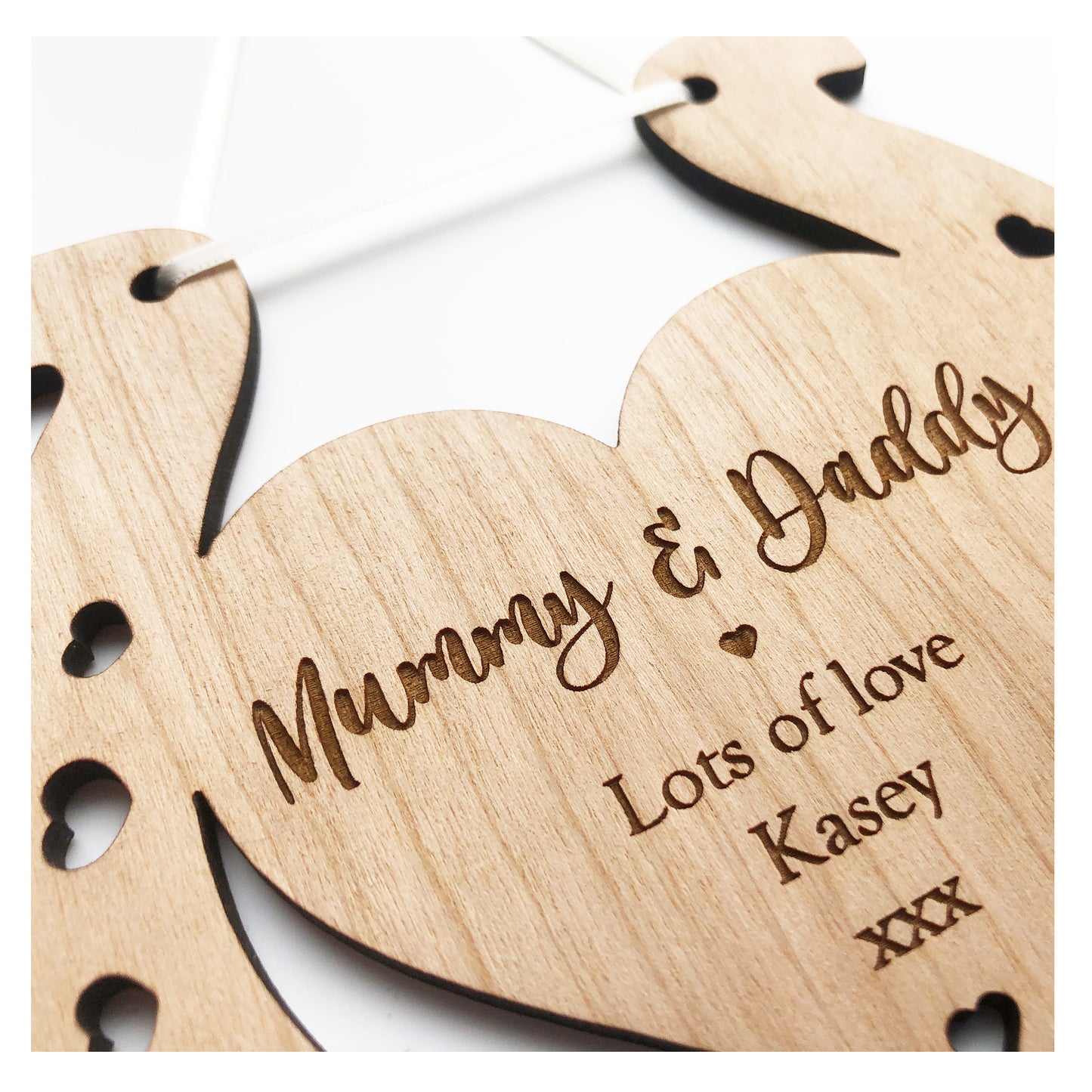 Mummy Mommy Mammy & Daddy Personalised Wedding Gift Lucky Horseshoe Plaque Sign 4mm Thick - Various Ribbon Colours Available - Cute