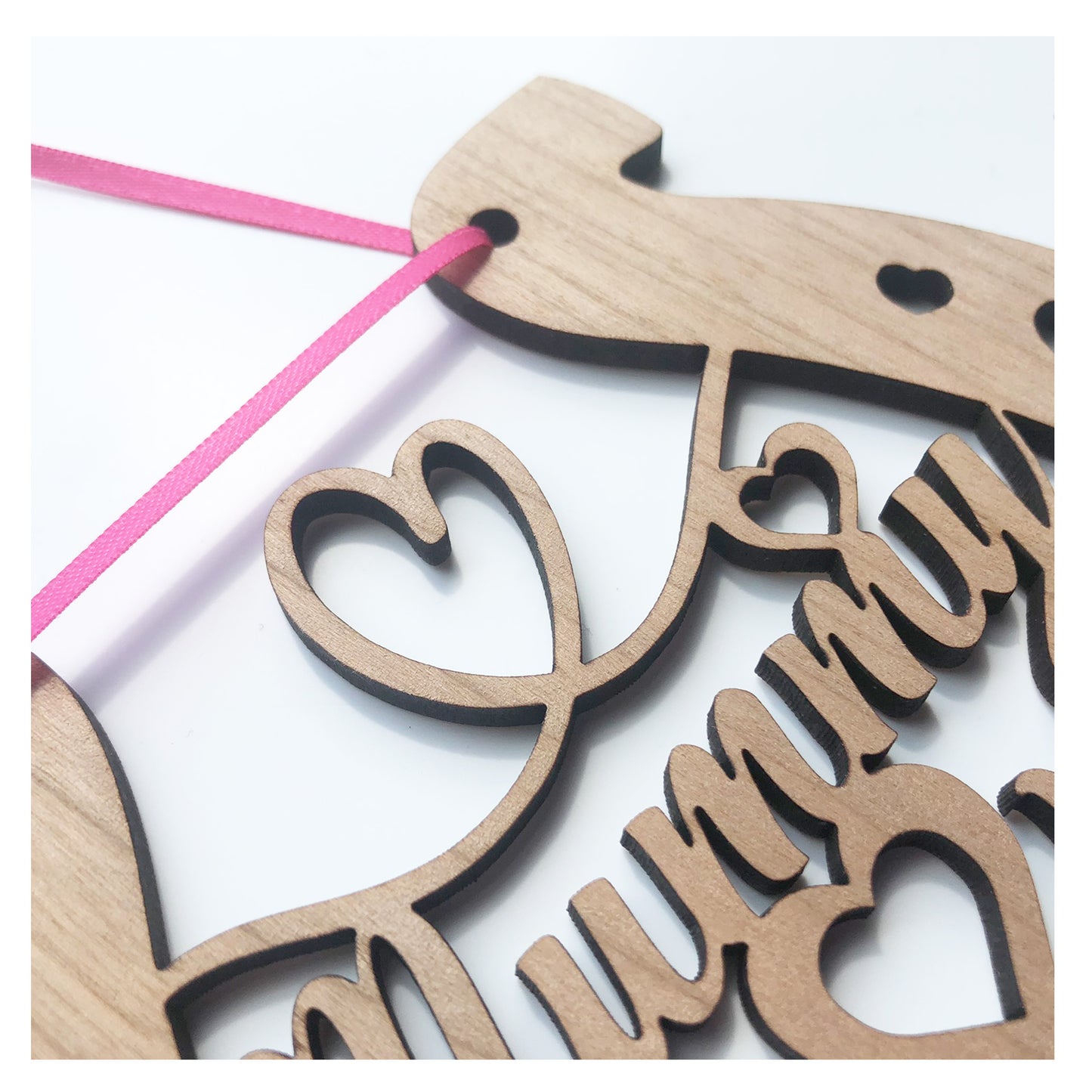 Mummy & Daddy Personalised Wooden Wedding Lucky Horseshoe Plaque Gift For Bride And Groom Cherry Wood
