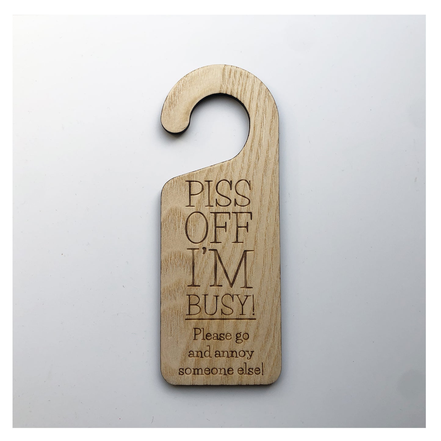 Piss Off I'm Busy Funny Please Do Not Disturb Door Sign Wooden Hanging Door Knob Sign Office Home