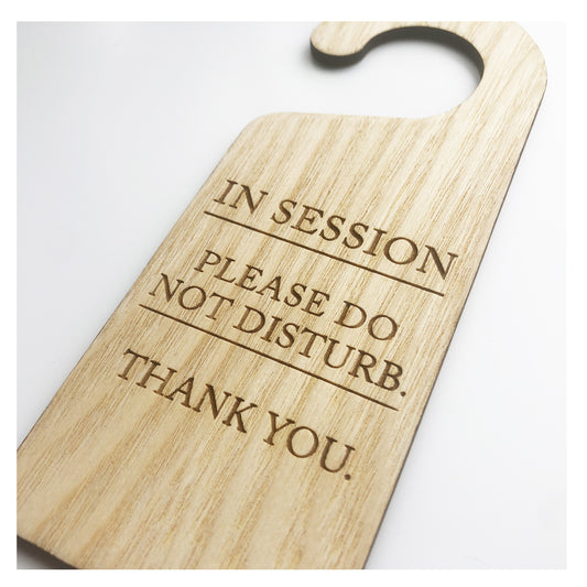 In Session Do Not Disturb Wooden Hanging Door Knob Sign Office Home