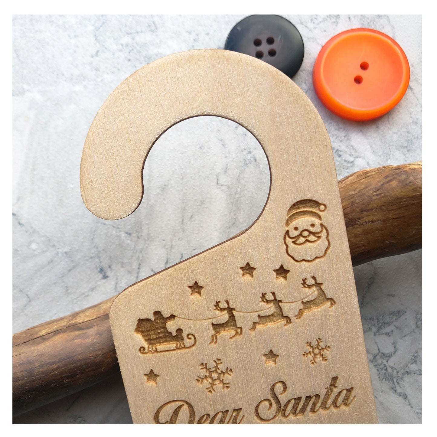 Santa Please Stop Here Hanging Children's Wooden Door Sign - Great Stocking Filler or Christmas Eve Present Xmas