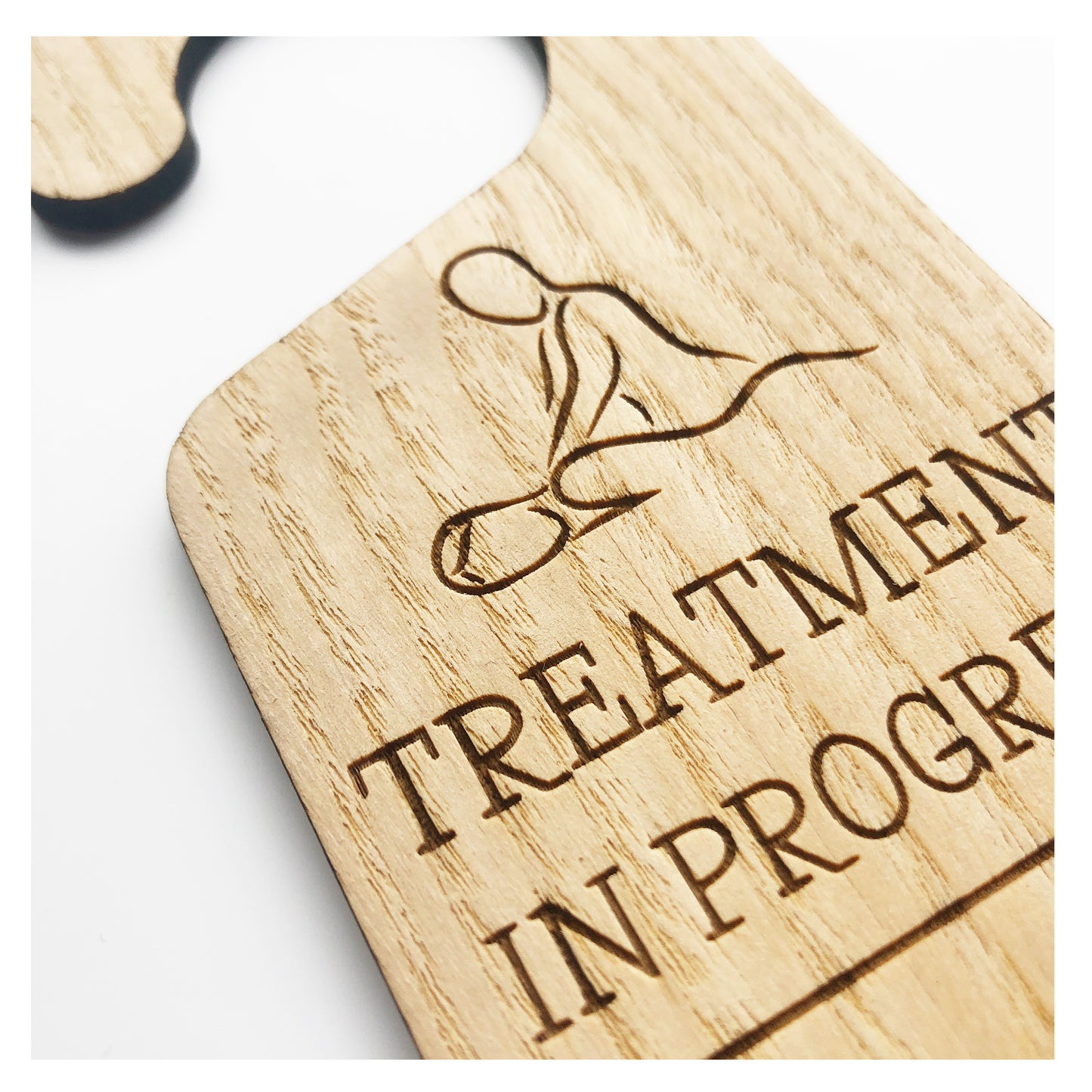 Treatment In Progress Do Not Disturb Wooden Hanging Door Knob Sign Office Home With Icon Salon Massage Sign